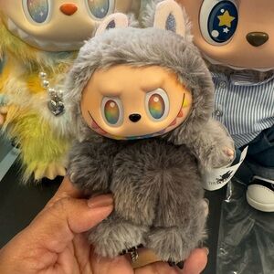 Fuzzy Gray Plush Toy with Ears